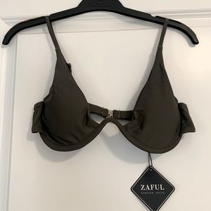 Army green brand new never worn bikini top